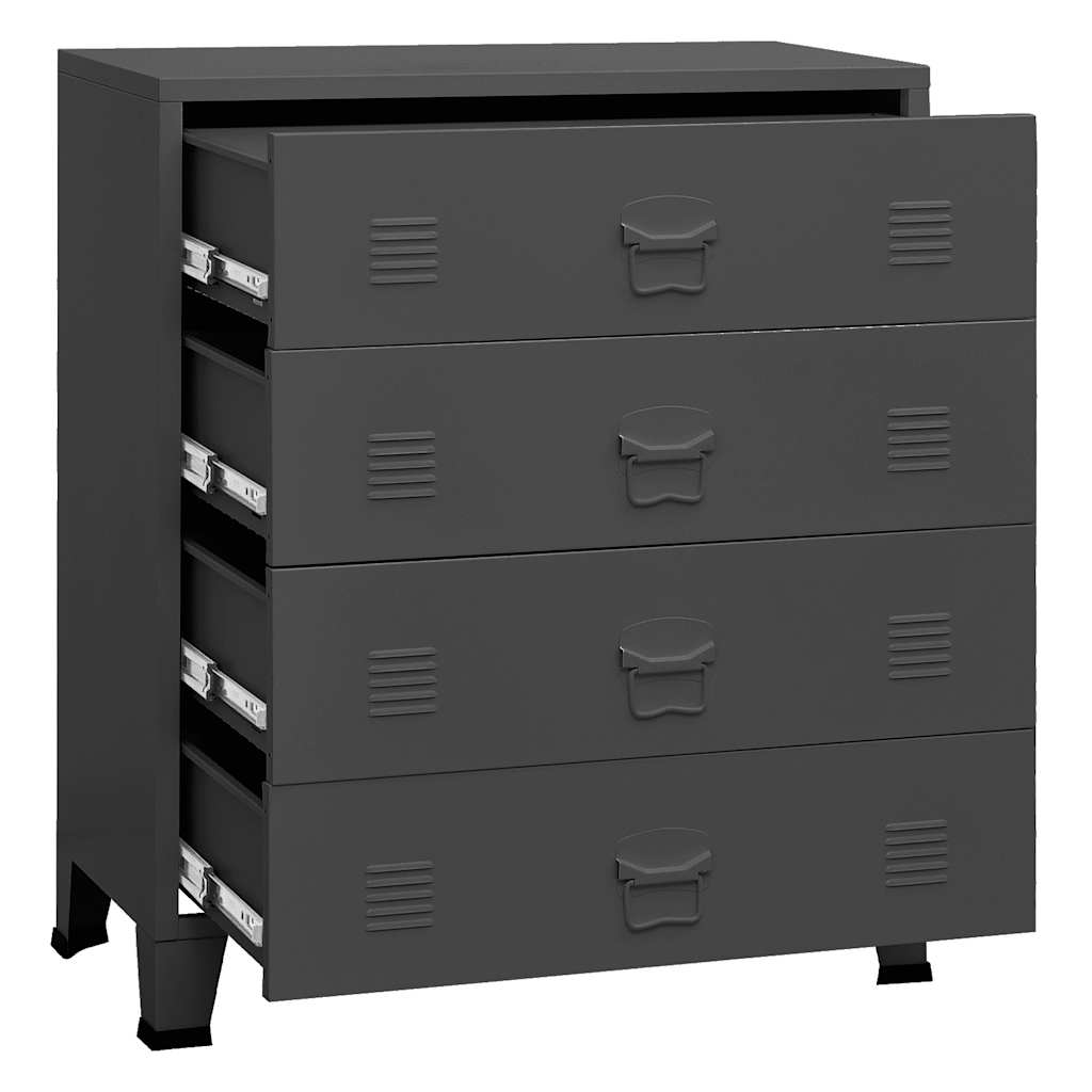 industriel kommode 78x40x93 cm metal antracitgrå