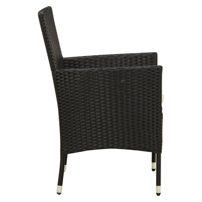 udendørs spisebordssæt 9 dele med hynder polyrattan sort