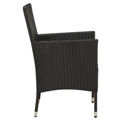 udendørs spisebordssæt 9 dele med hynder polyrattan sort