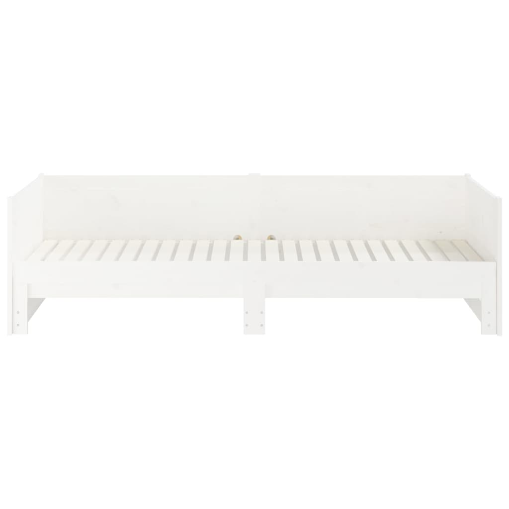 daybed med udtræk 2x(80x200) cm massivt fyrretræ hvid