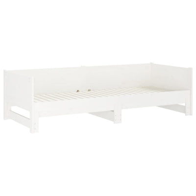 daybed med udtræk 2x(80x200) cm massivt fyrretræ hvid