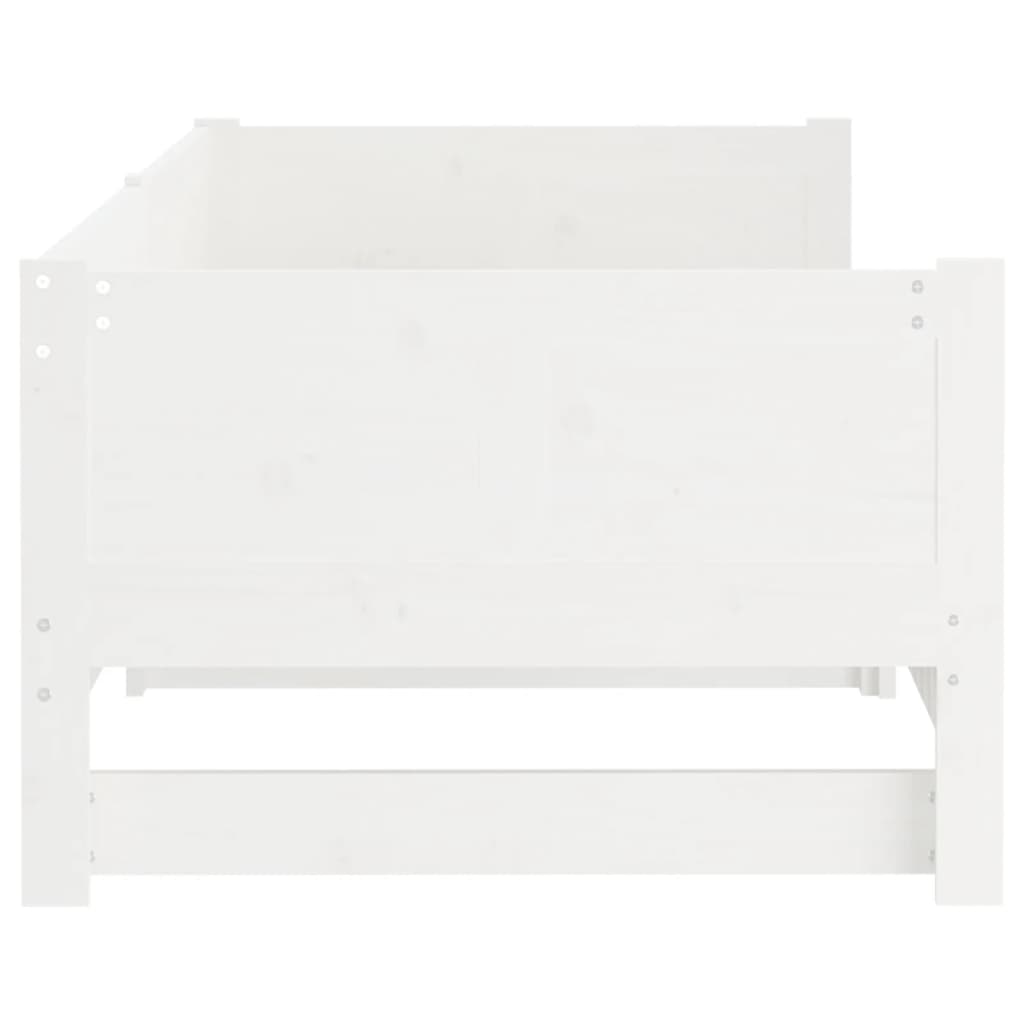 daybed med udtræk 2x(80x200) cm massivt fyrretræ hvid