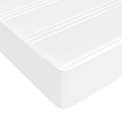 springmadras med pocketfjedre 120x200x20 cm kunstlæder hvid