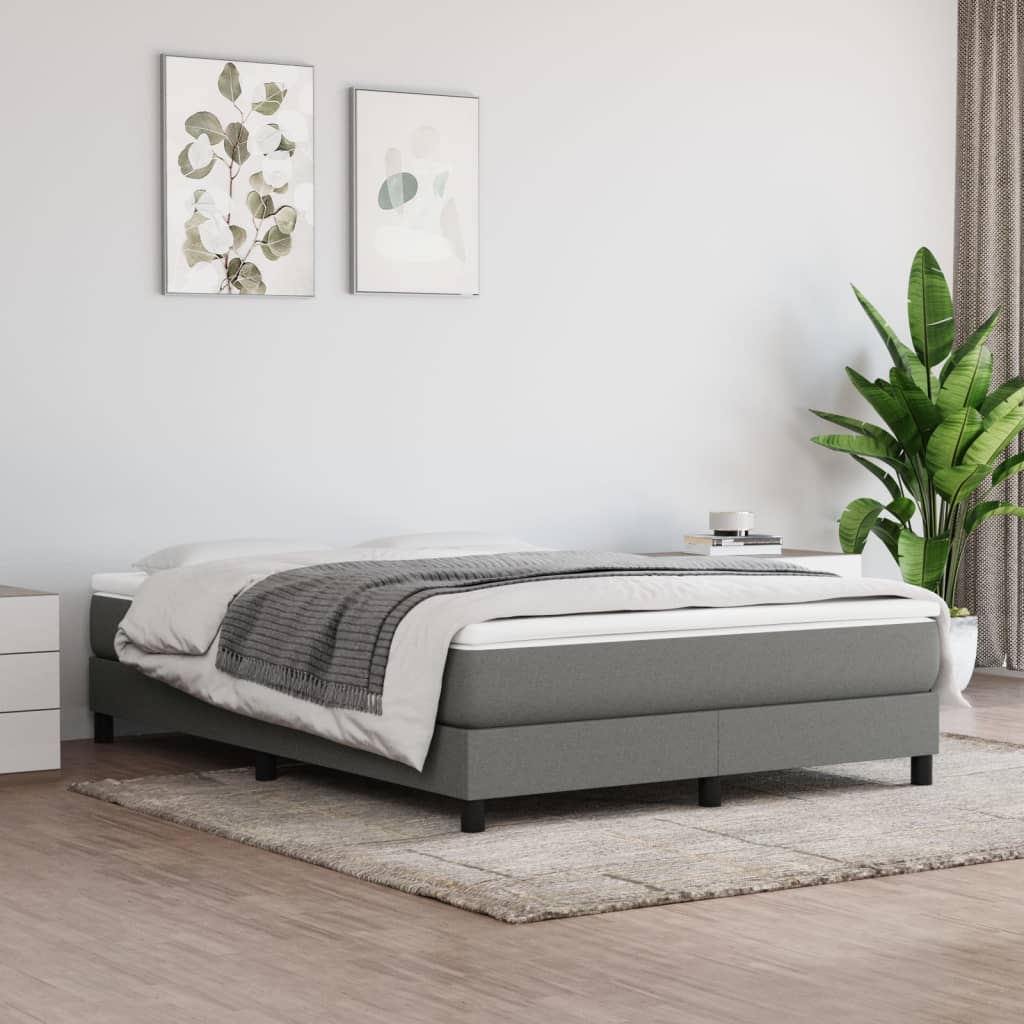 springmadras med pocketfjedre 140x190x20 cm stof mørkegrå