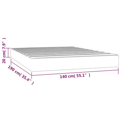 springmadras med pocketfjedre 140x190x20 cm stof sort