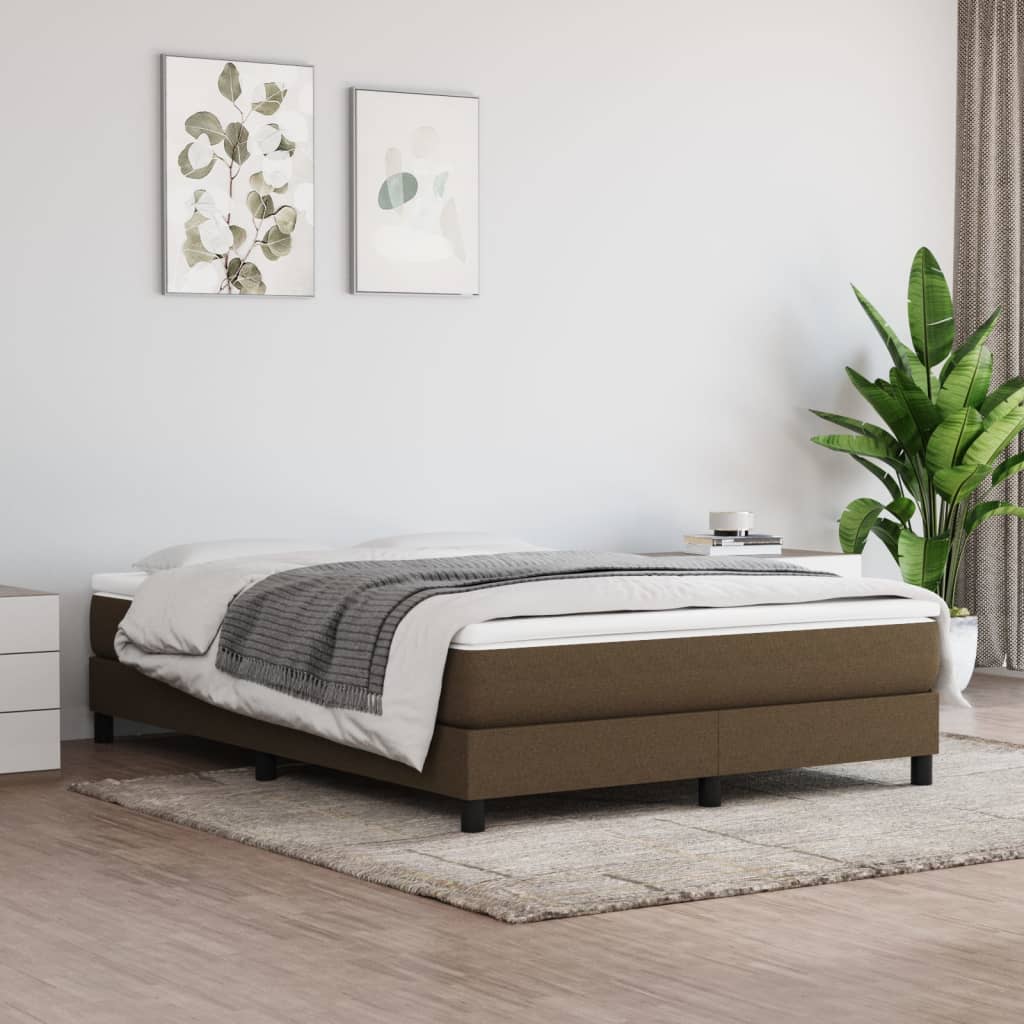 springmadras med pocketfjedre 140x190x20 cm stof mørkebrun