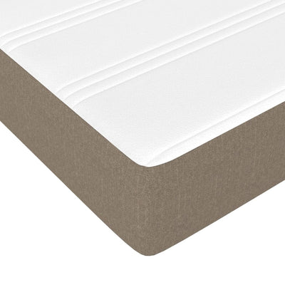 springmadras med pocketfjedre 140x190x20 cm stof gråbrun