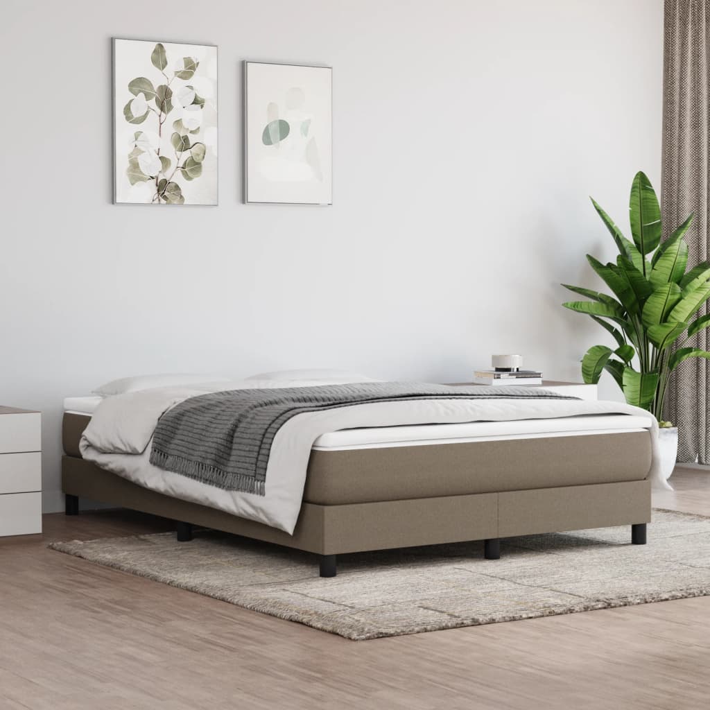 springmadras med pocketfjedre 140x190x20 cm stof gråbrun