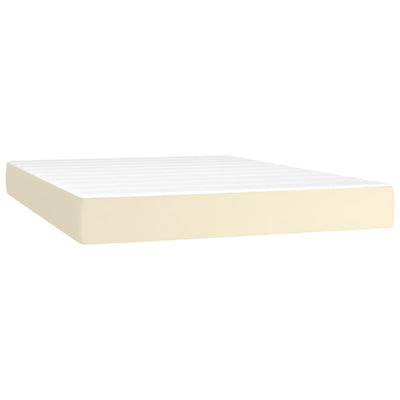 springmadras med pocketfjedre 140x190x20 cm kunstlæder creme