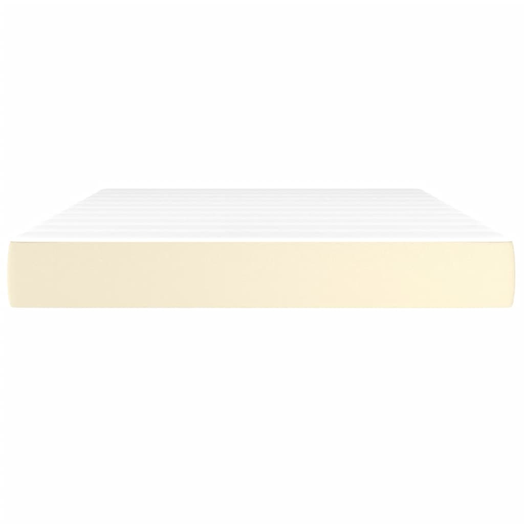 springmadras med pocketfjedre 140x190x20 cm kunstlæder creme