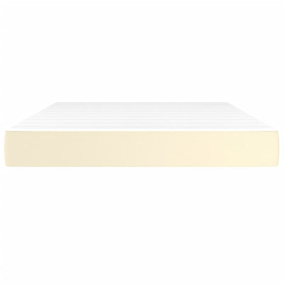 springmadras med pocketfjedre 140x190x20 cm kunstlæder creme