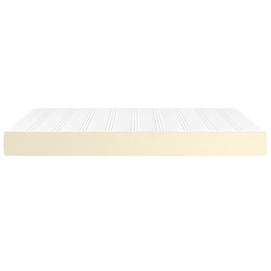 springmadras med pocketfjedre 140x190x20 cm kunstlæder creme