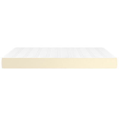 springmadras med pocketfjedre 140x190x20 cm kunstlæder creme