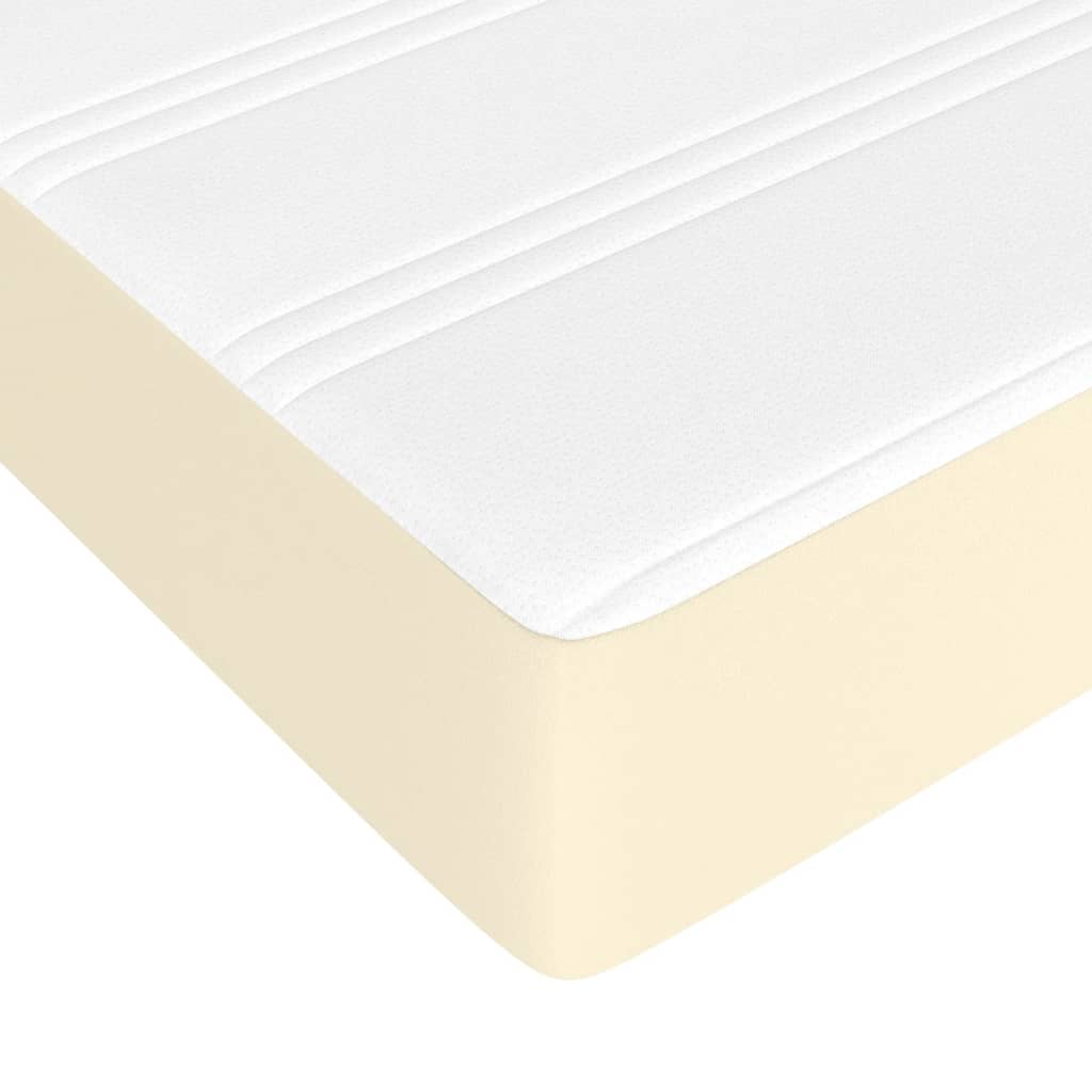 springmadras med pocketfjedre 140x190x20 cm kunstlæder creme