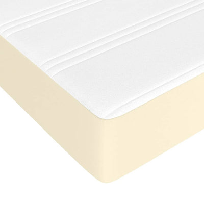 springmadras med pocketfjedre 140x190x20 cm kunstlæder creme