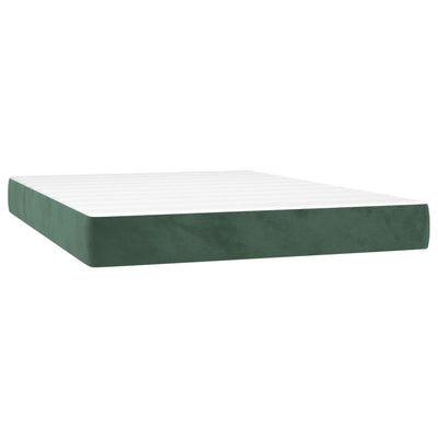 springmadras med pocketfjedre 140x190x20 cm fløjl mørkegrøn