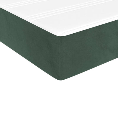 springmadras med pocketfjedre 140x190x20 cm fløjl mørkegrøn