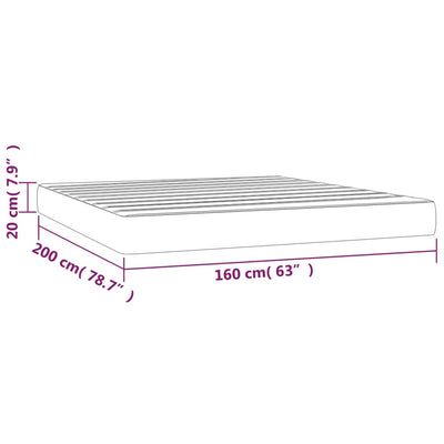 springmadras med pocketfjedre 160x200x20 cm stof sort