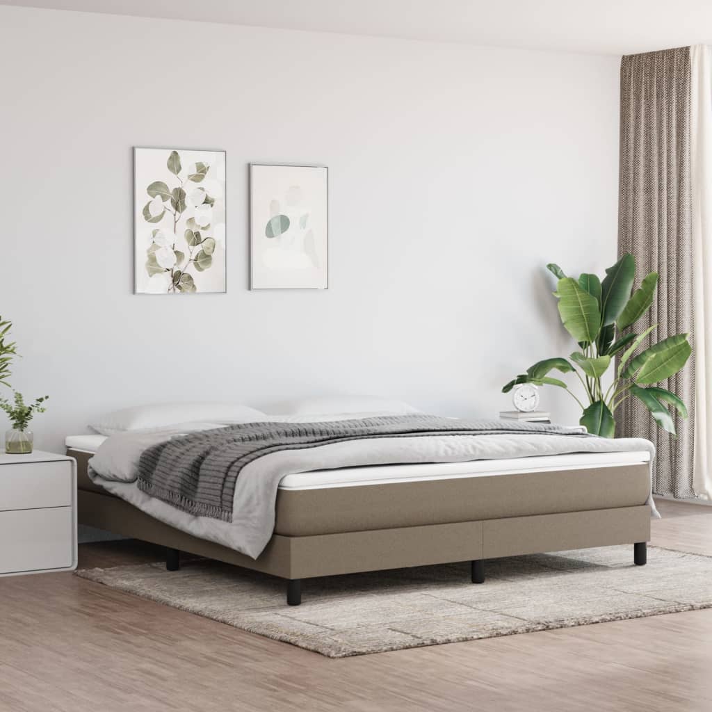 springmadras med pocketfjedre 160x200x20 cm stof gråbrun