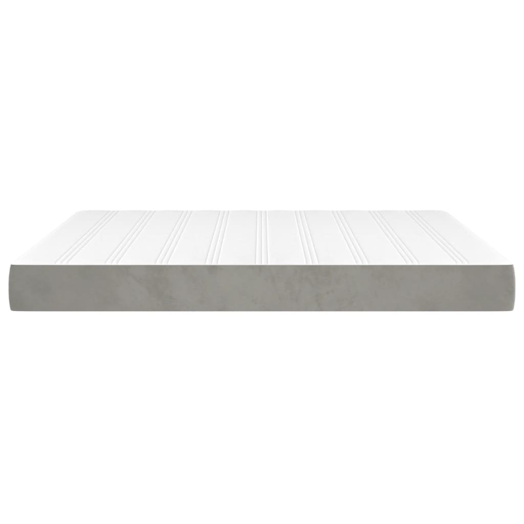 springmadras med pocketfjedre 160x200x20 cm fløjl lysegrå