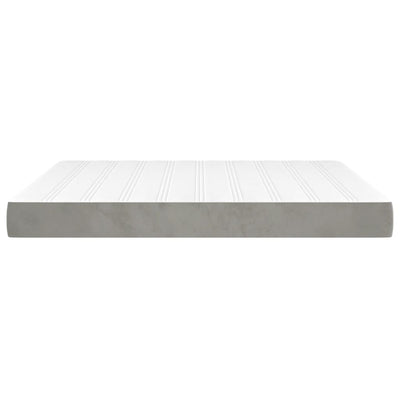 springmadras med pocketfjedre 160x200x20 cm fløjl lysegrå