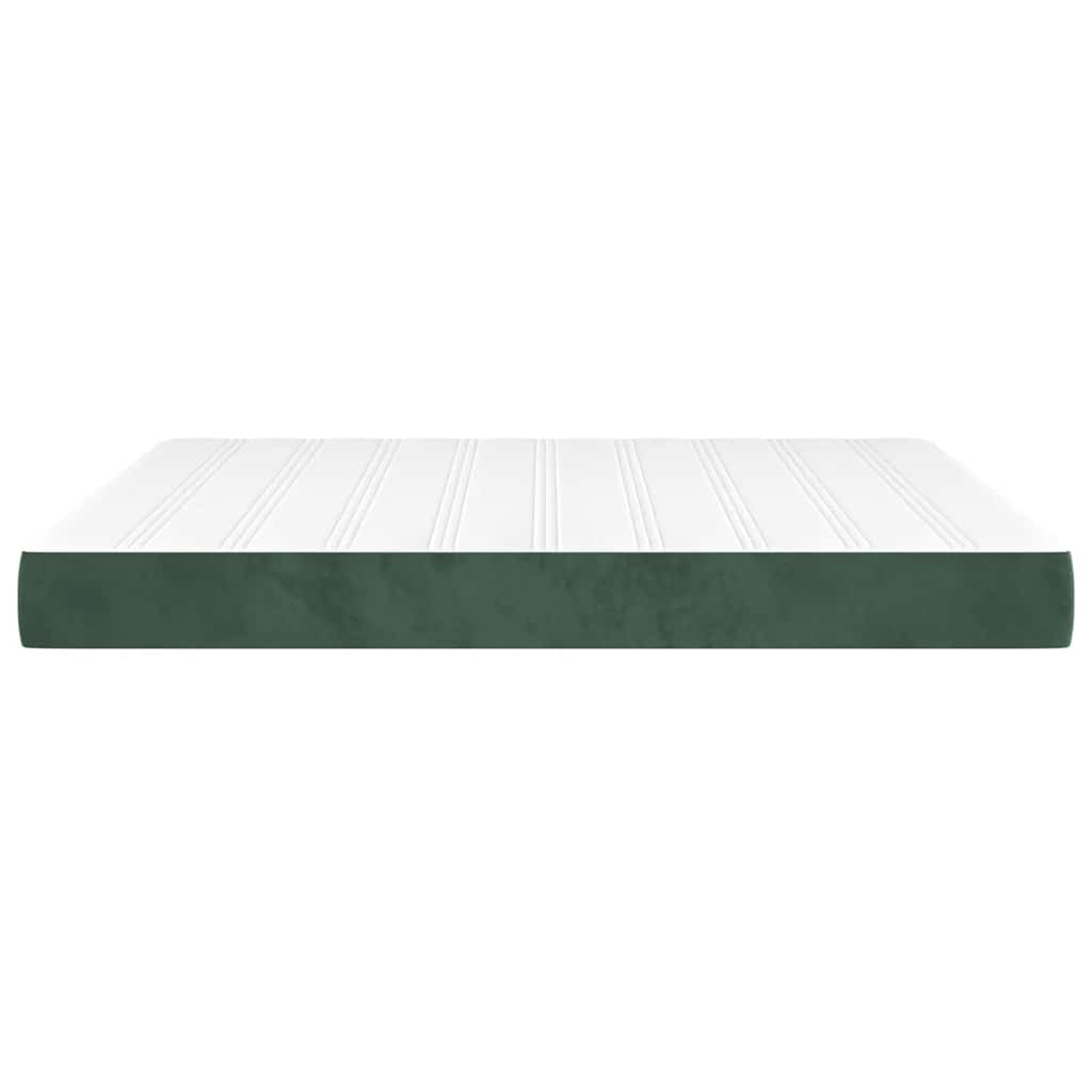 springmadras med pocketfjedre 160x200x20 cm fløjl mørkegrøn