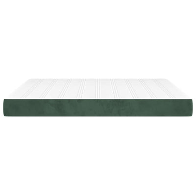 springmadras med pocketfjedre 160x200x20 cm fløjl mørkegrøn