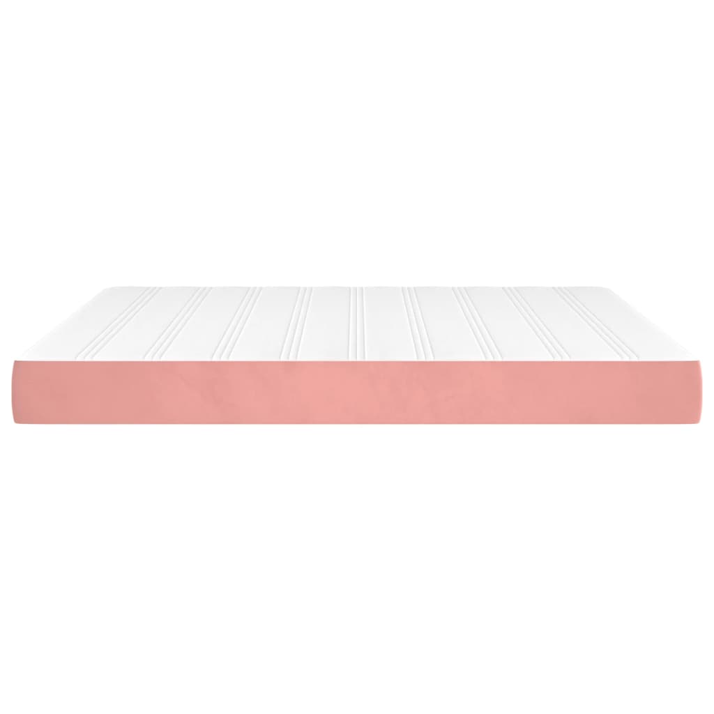 springmadras med pocketfjedre 160x200x20 cm fløjl pink