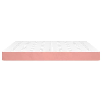 springmadras med pocketfjedre 160x200x20 cm fløjl pink