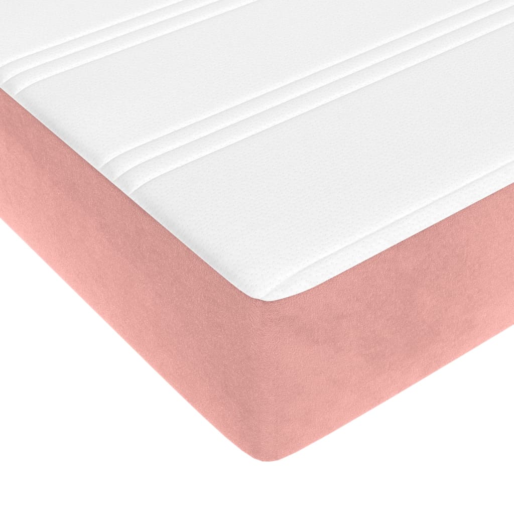 springmadras med pocketfjedre 160x200x20 cm fløjl pink
