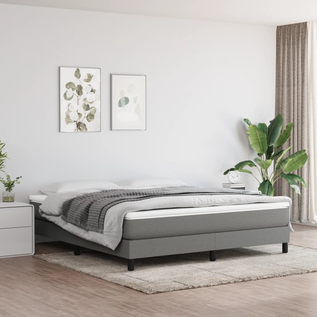 springmadras med pocketfjedre 180x200x20 cm stof mørkegrå