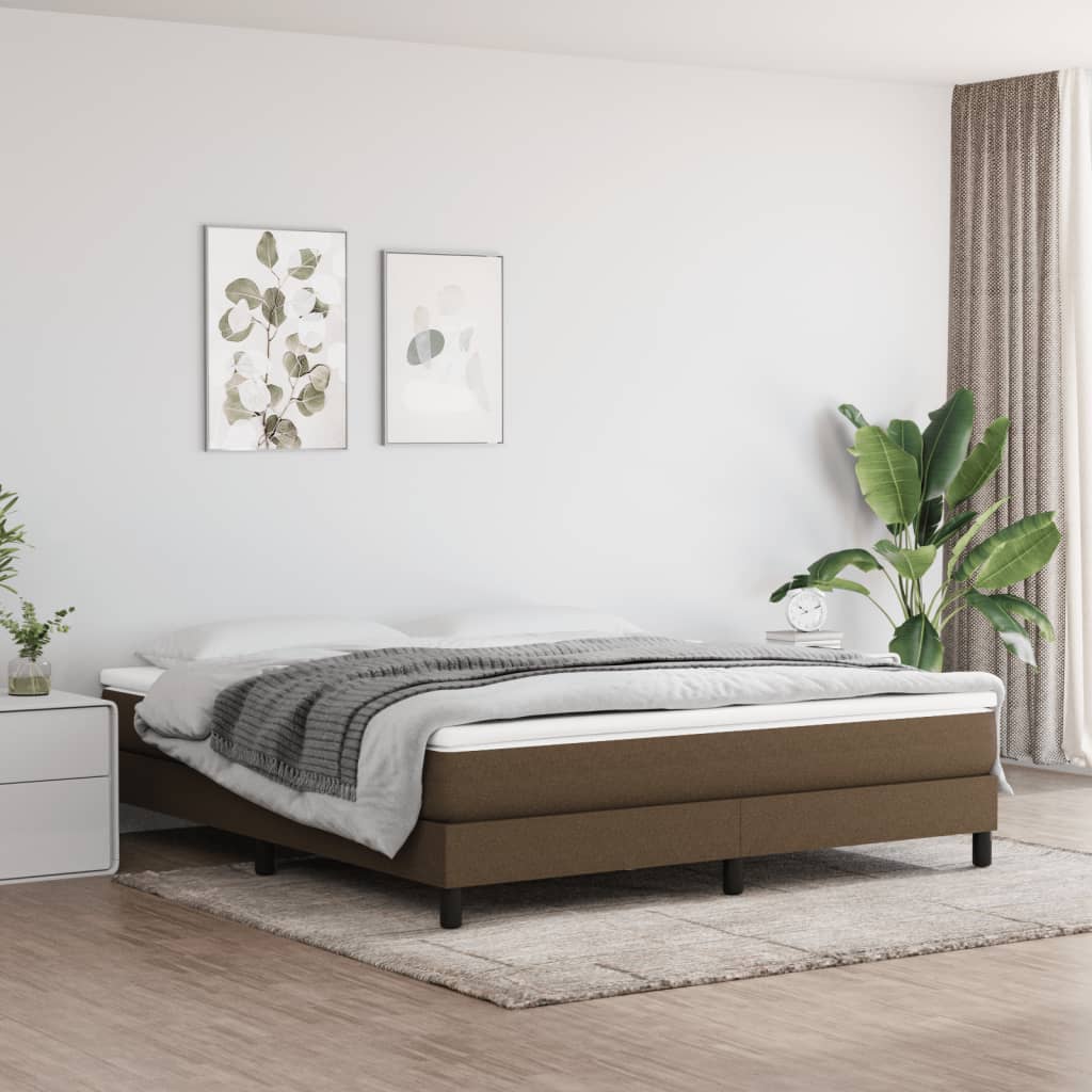 springmadras med pocketfjedre 180x200x20 cm stof mørkebrun