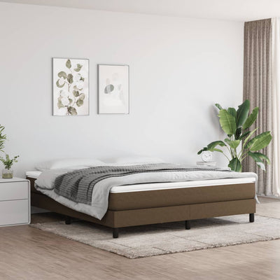 springmadras med pocketfjedre 180x200x20 cm stof mørkebrun