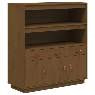 højskab 100x40x108,5 cm massivt fyrretræ gyldenbrun