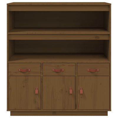 højskab 100x40x108,5 cm massivt fyrretræ gyldenbrun