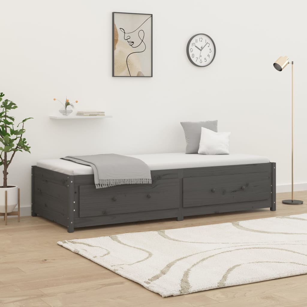 daybed 90x190 cm Single massivt fyrretræ grå