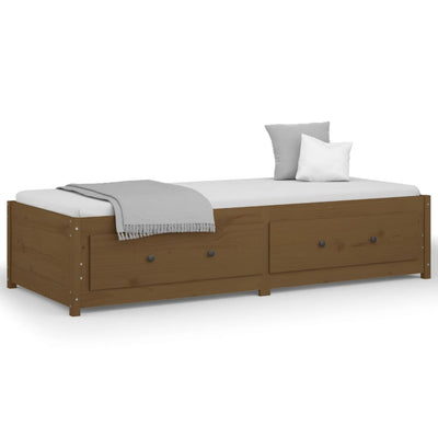 daybed 90x190 cm Single massivt fyrretræ gyldenbrun