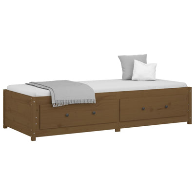 daybed 90x190 cm Single massivt fyrretræ gyldenbrun