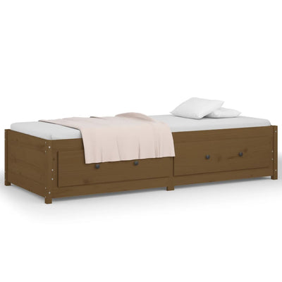 daybed 90x190 cm Single massivt fyrretræ gyldenbrun