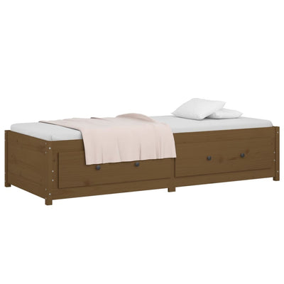 daybed 90x190 cm Single massivt fyrretræ gyldenbrun