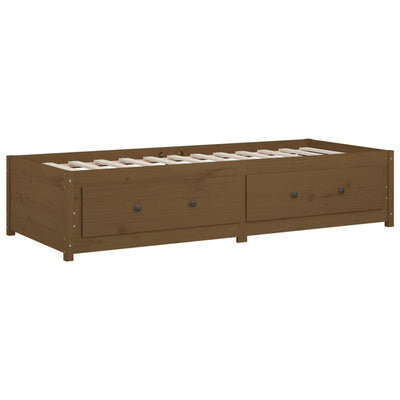 daybed 90x190 cm Single massivt fyrretræ gyldenbrun