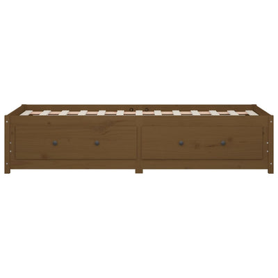 daybed 90x190 cm Single massivt fyrretræ gyldenbrun