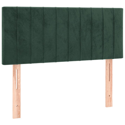 kontinentalseng med madras 80x200 cm fløjl mørkegrøn