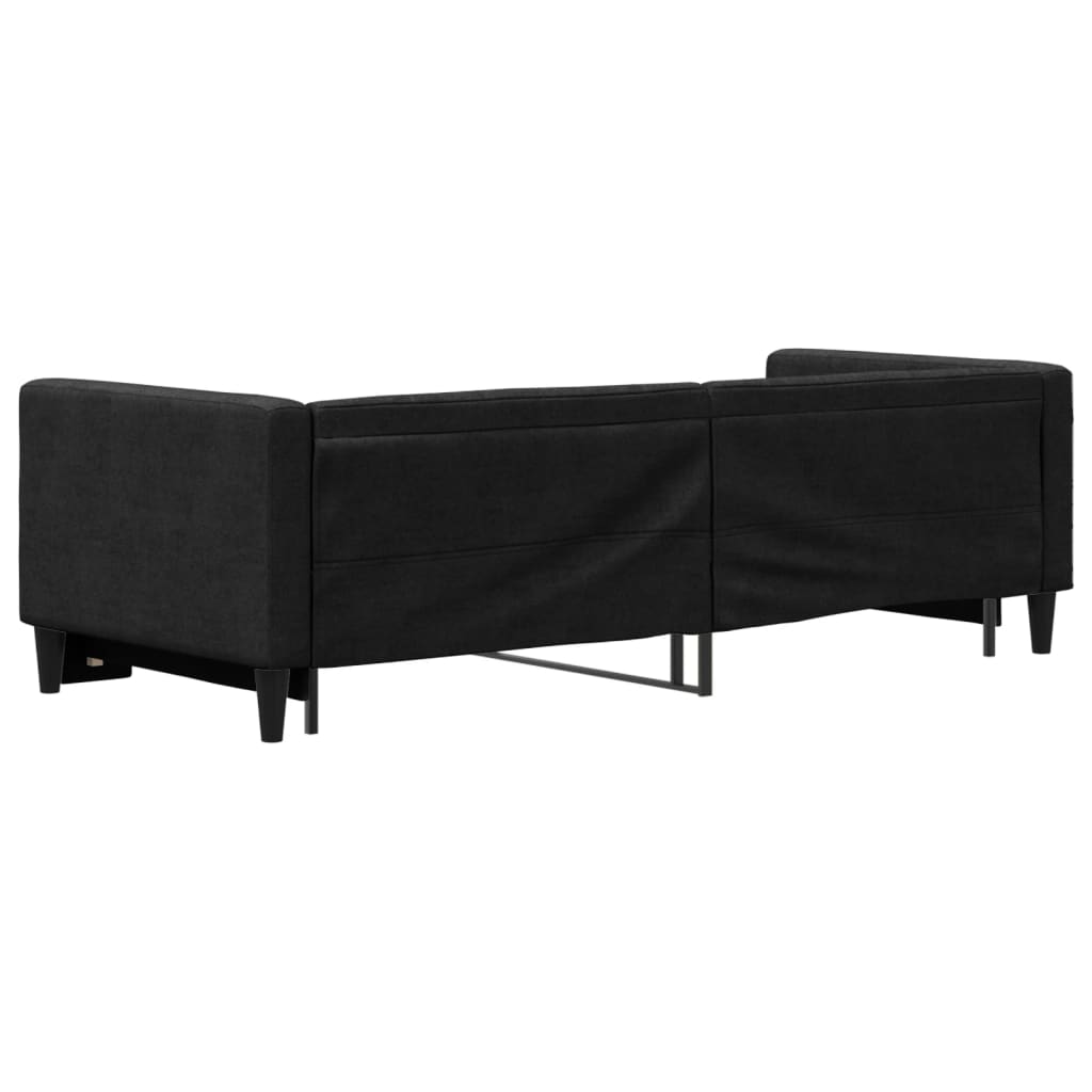 daybed med udtræk 80x200 cm stof sort