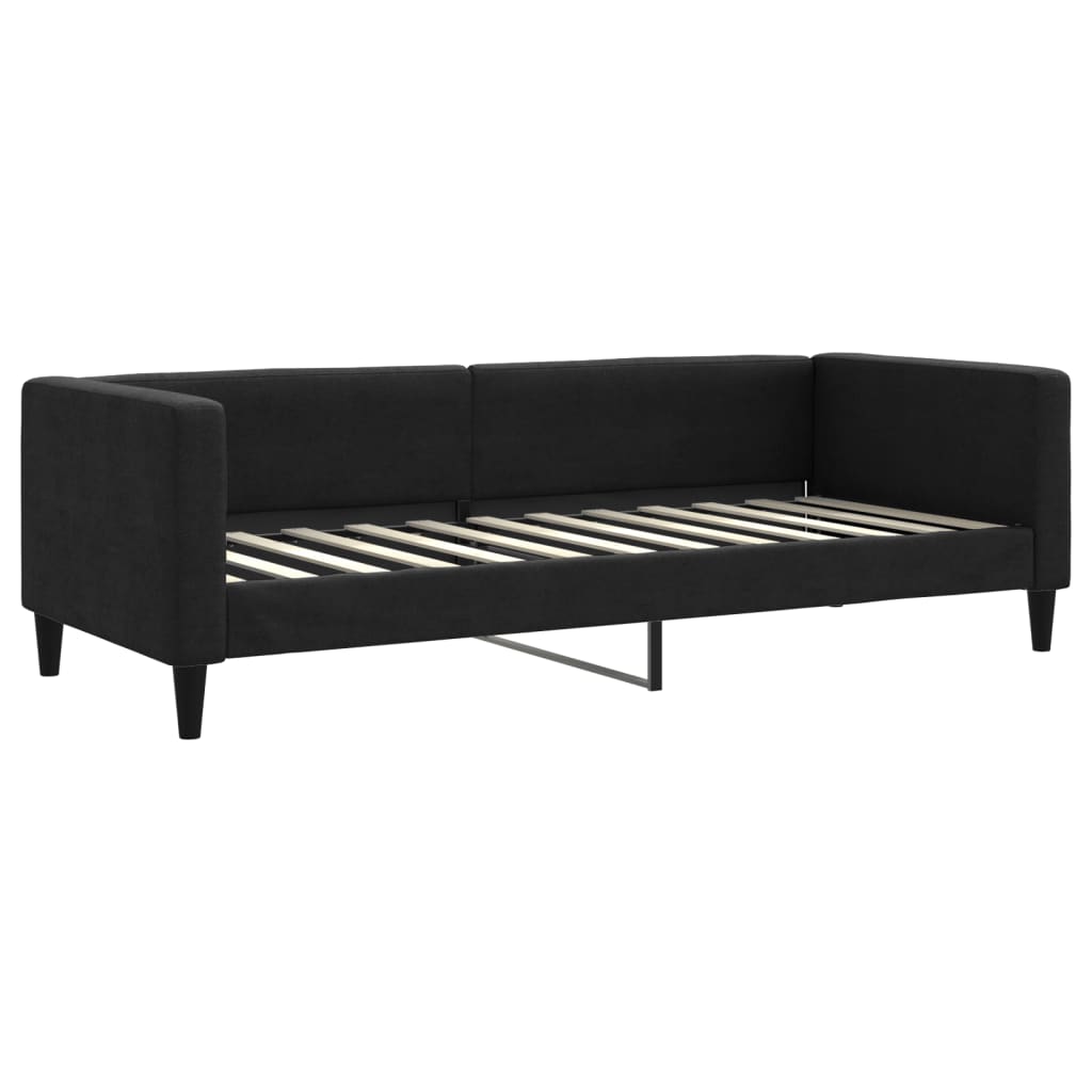 daybed med udtræk 80x200 cm stof sort