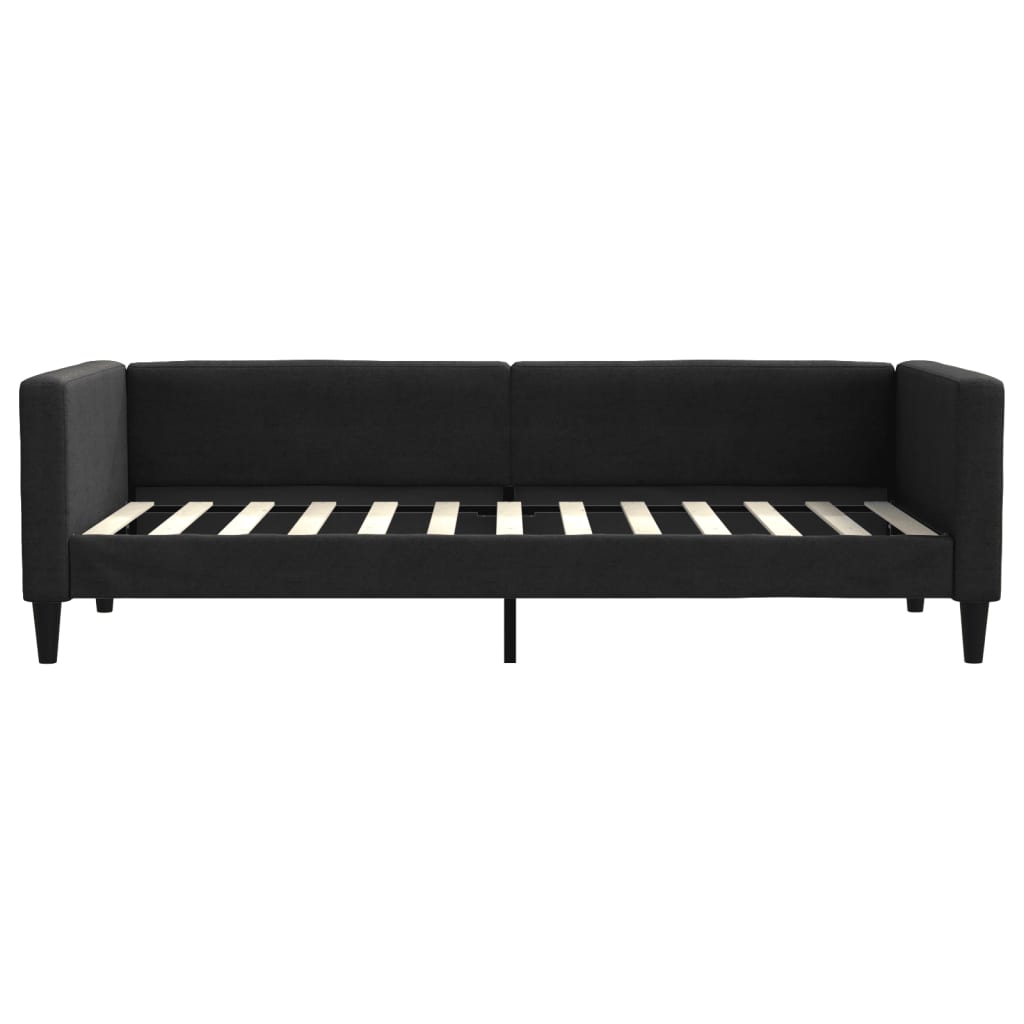 daybed med udtræk 80x200 cm stof sort