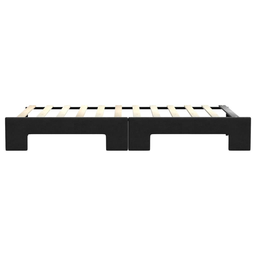 daybed med udtræk 80x200 cm stof sort