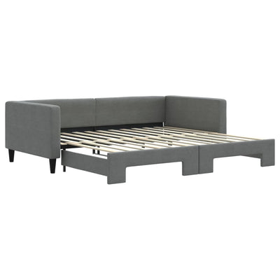 daybed med udtræk 100x200 cm stof mørkegrå