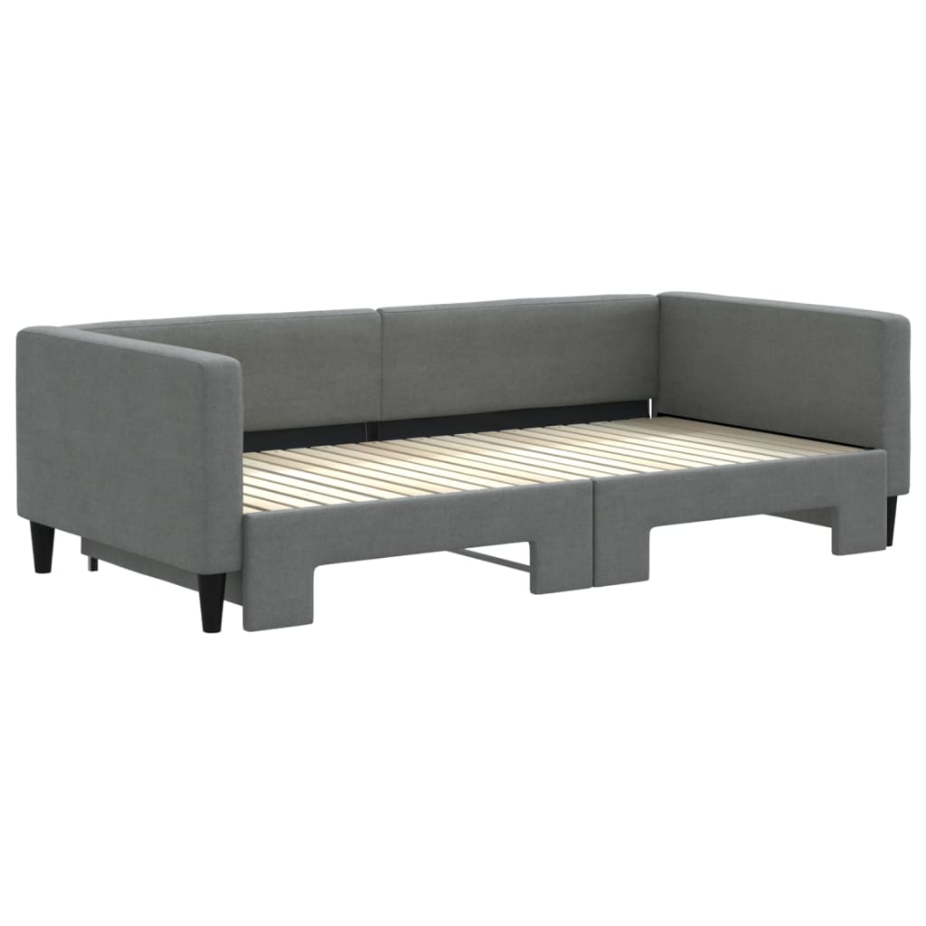 daybed med udtræk 100x200 cm stof mørkegrå