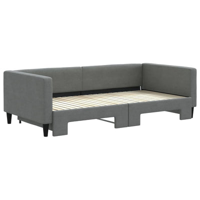 daybed med udtræk 100x200 cm stof mørkegrå
